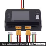 ToolkitRC M6D Dual Charger 500w 15A High Power 1-6S Dual Smart Discharger Battery Balance Charger for RC Drone Kit